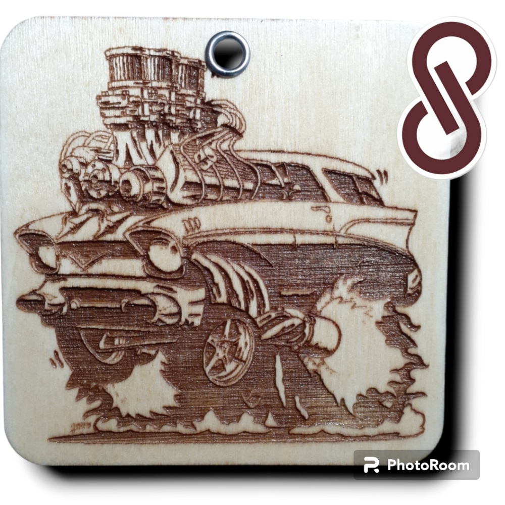 LASER ENGRAVED WOODEN SOUVENIR " CAR " COD/W-12